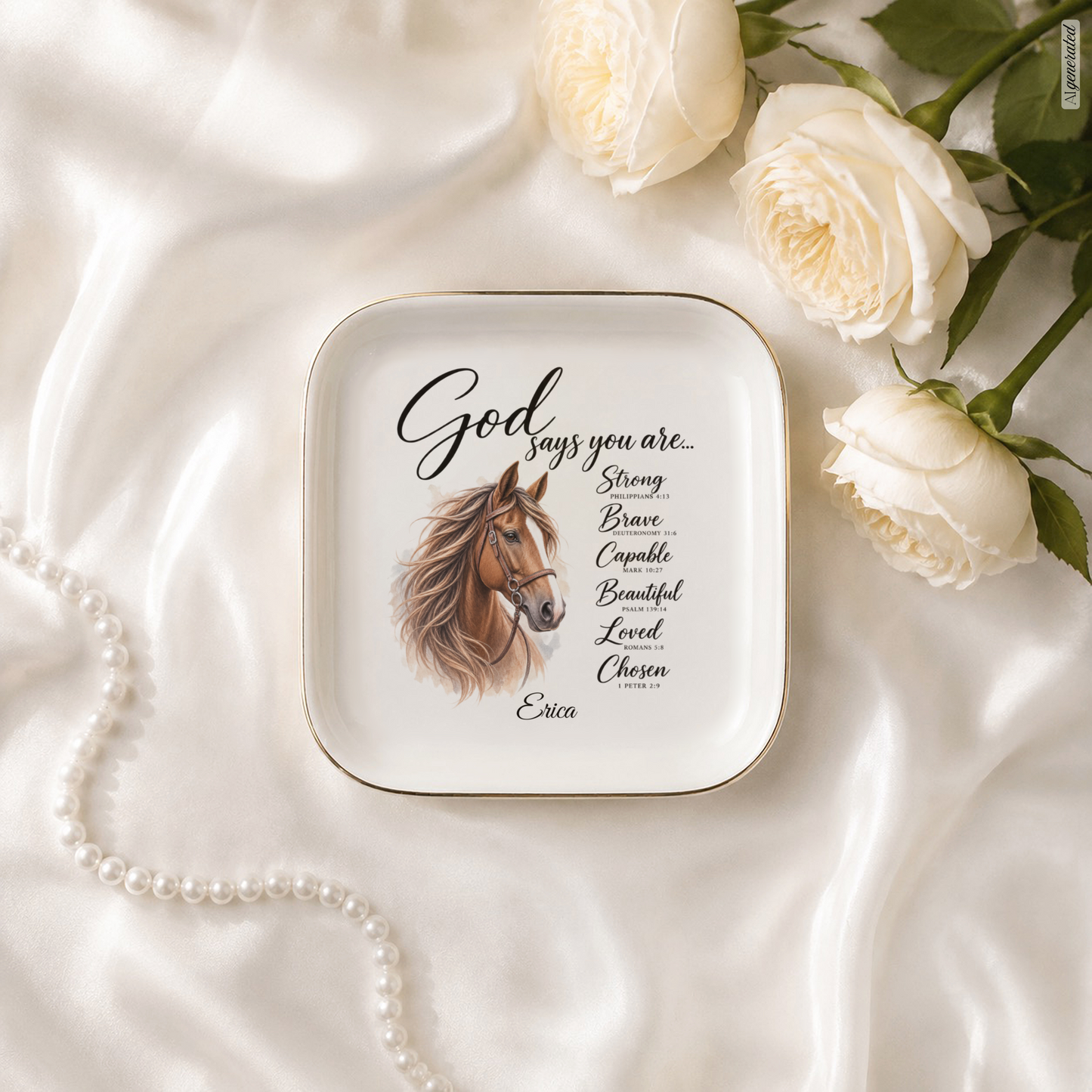 Horse Bible Verse Jewelry Dish