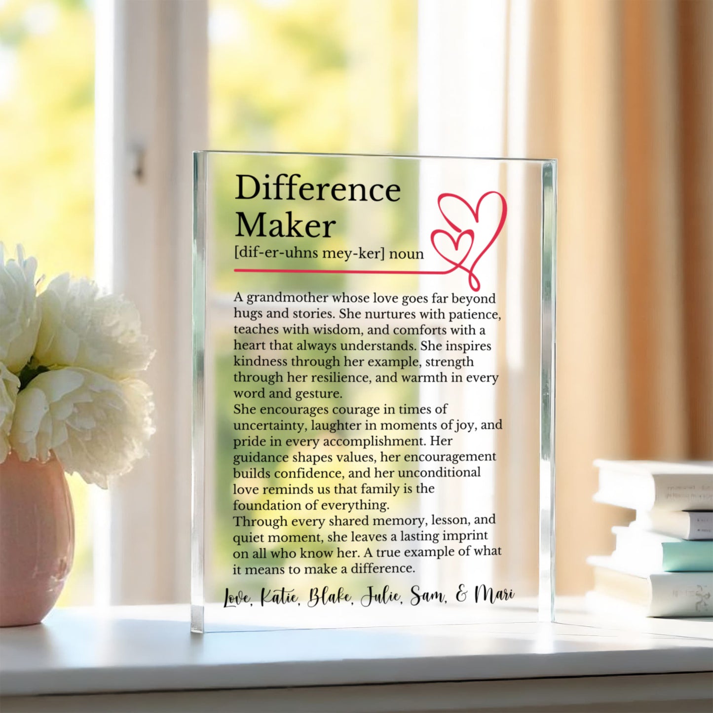 Grandma Personalized  Difference Maker Plaque