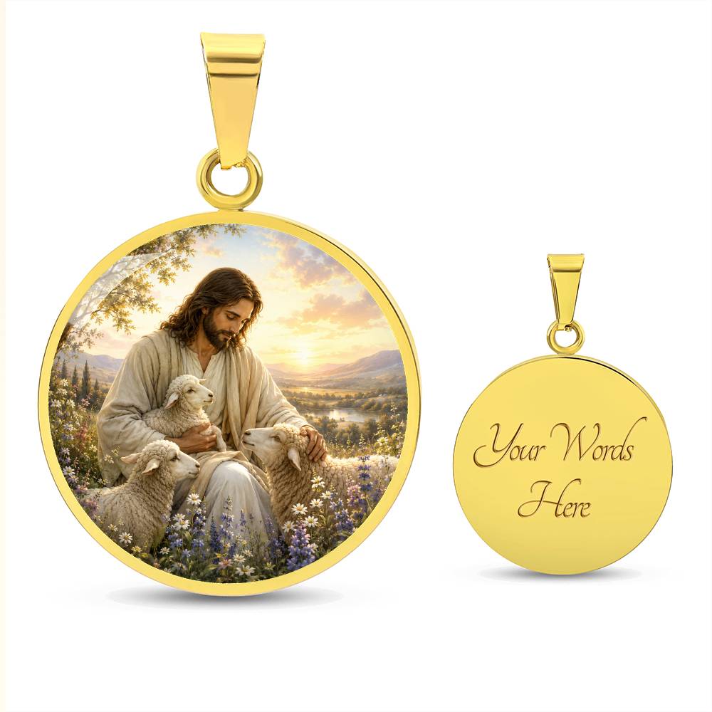 Personalized Jesus and Lamb Necklace