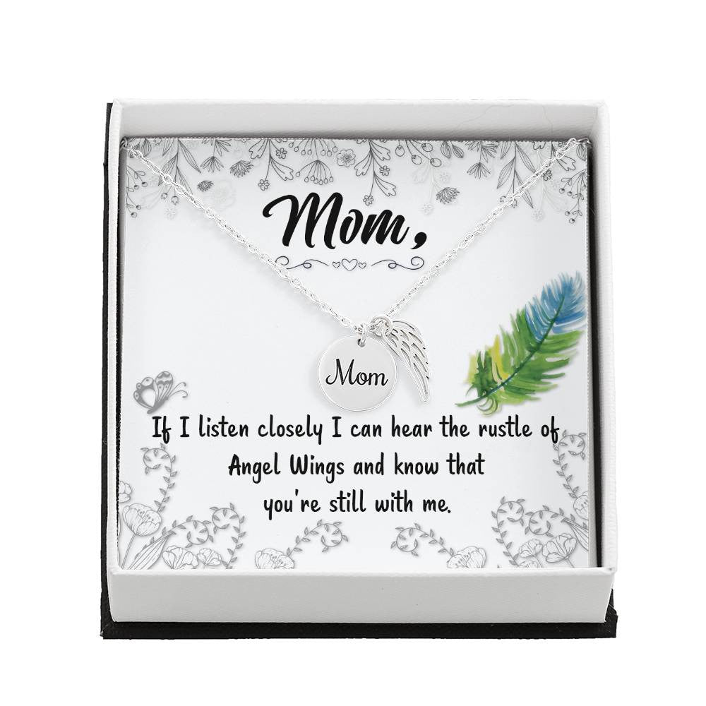 Mom Memorial Necklace Angel Wings-[Heartfelt Family Gift]