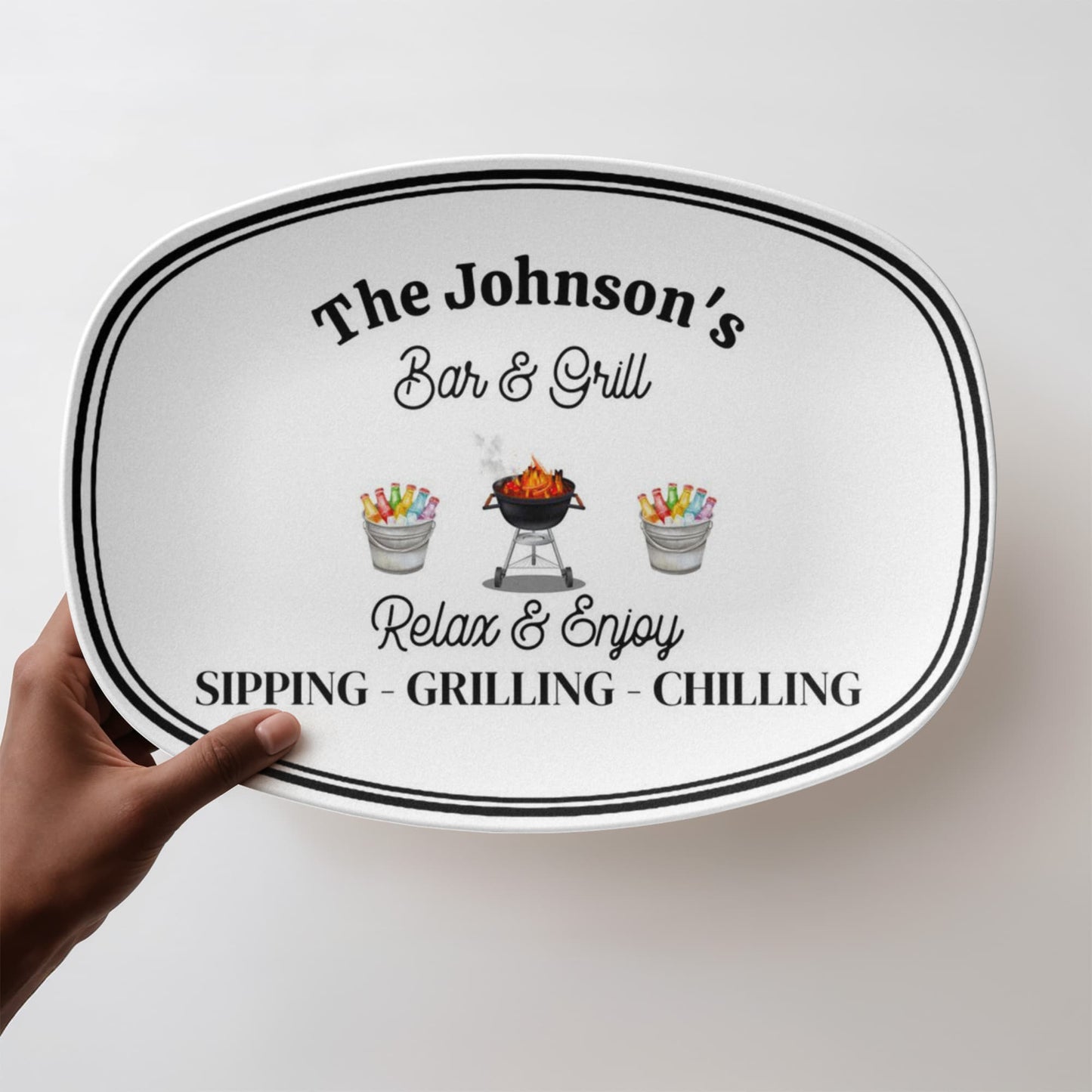 Personalized BBQ Grilling Plate 10”x14” Platter
