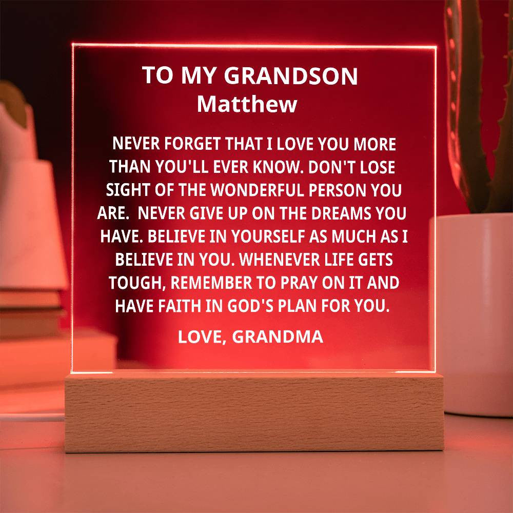 Personalized Christian Grandson Gift