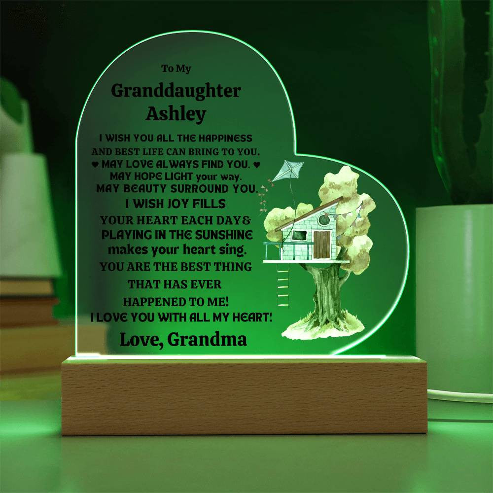 Granddaughter  Personalized LED  Heart Plaque-[Heartfelt Family Gift]