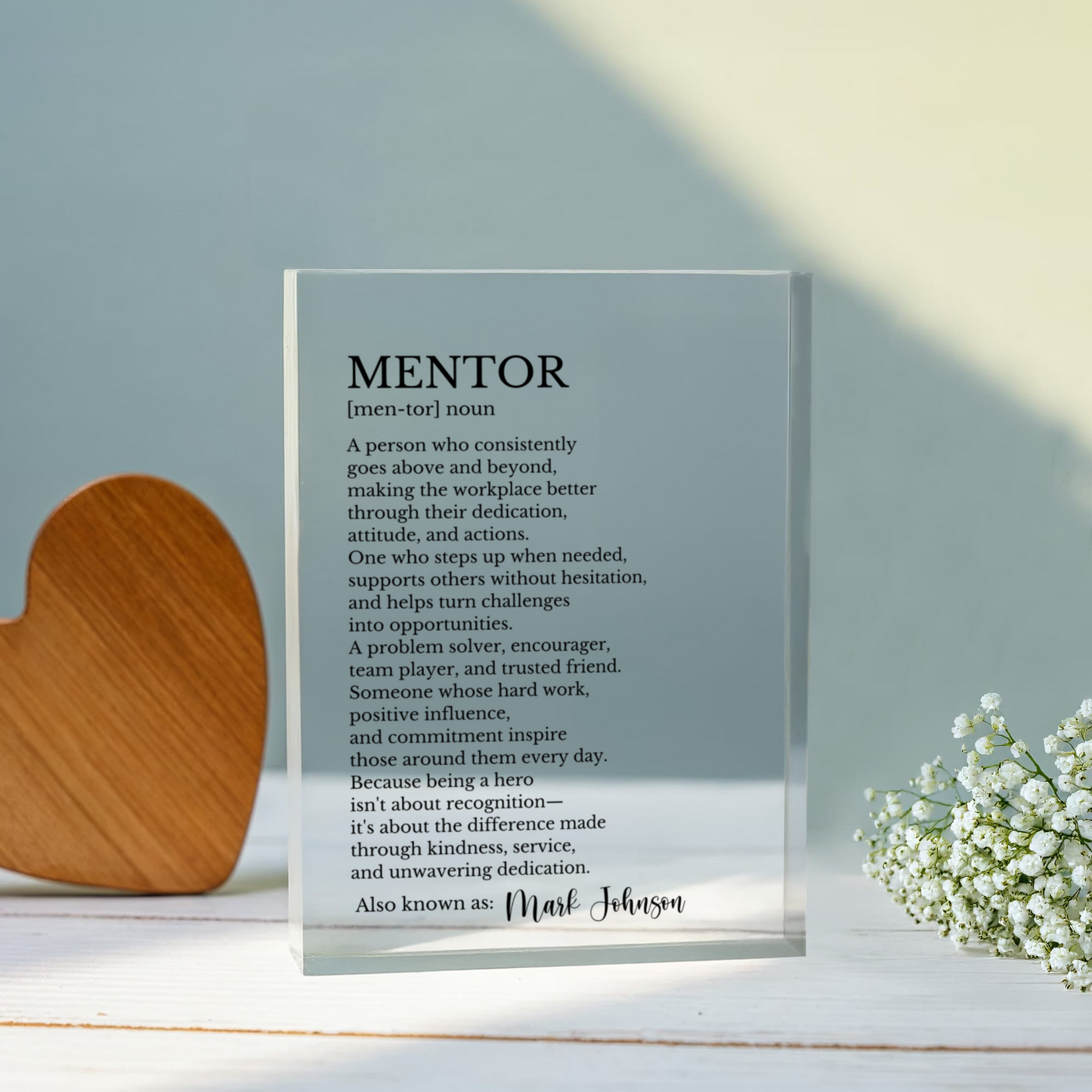 Mentor Appreciation Plaque Gift, Leadership Award Gift