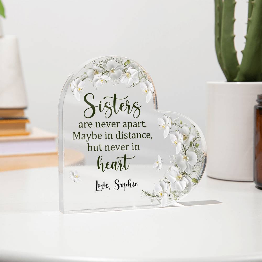 Sisters Acrylic Heart Plaque