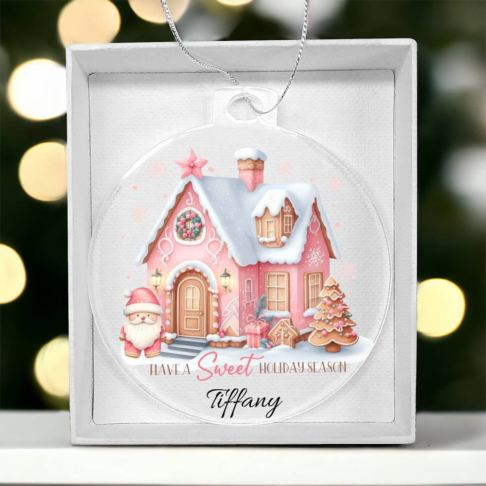 Pink holiday season Acrylic Christmas Ornament-[Heartfelt Family Gift]