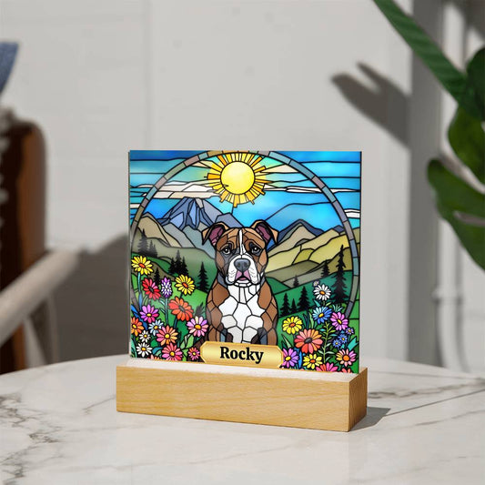 Pitbulll Dog Lighted Plaque