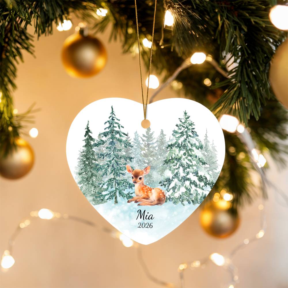 Deer Heart Christmas Ornament for Kids