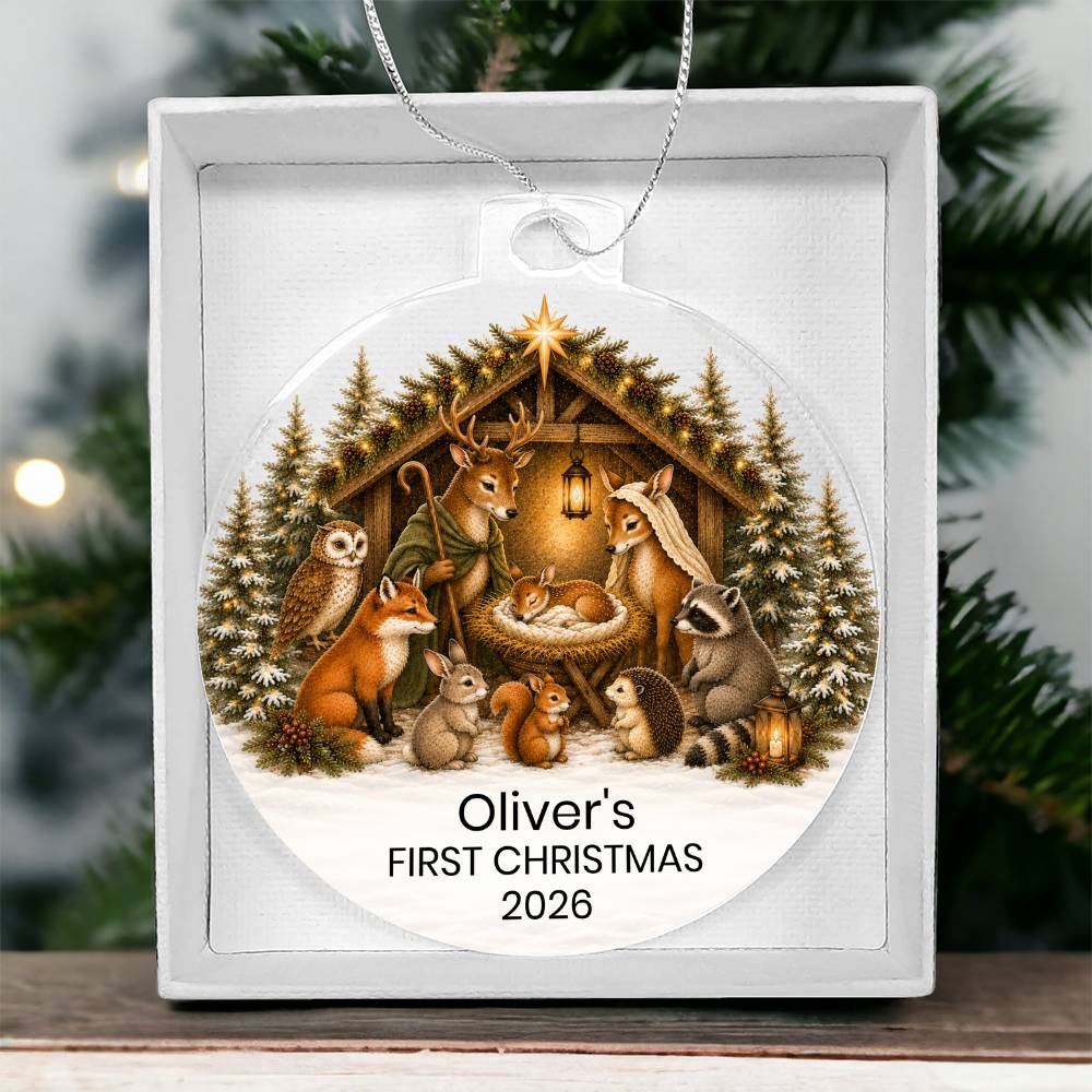 Babys 1st Christmas Animal Nativity Ornament