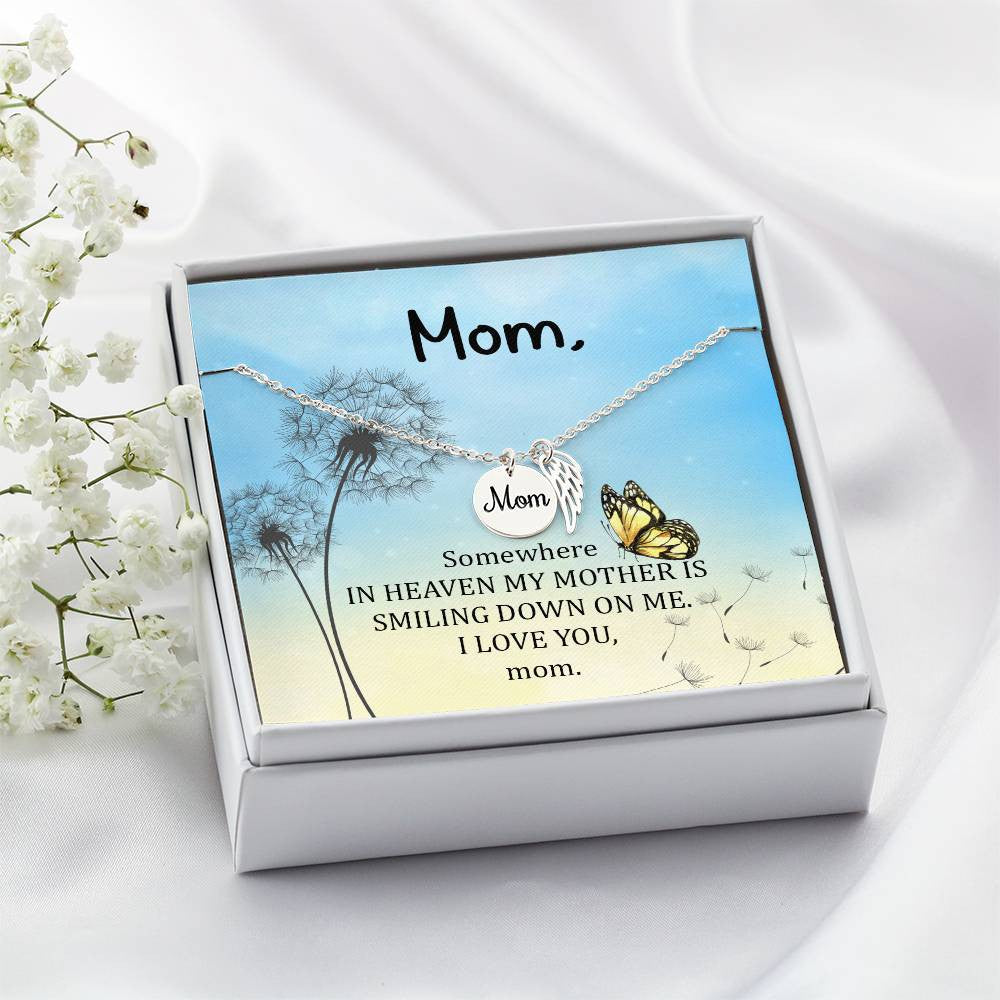 Somewhere in heaven(1) Mom Memorial Necklace-[Heartfelt Family Gift]