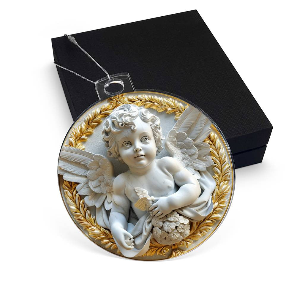 Cherub  Acrylic Christmas Ornament-[Heartfelt Family Gift]