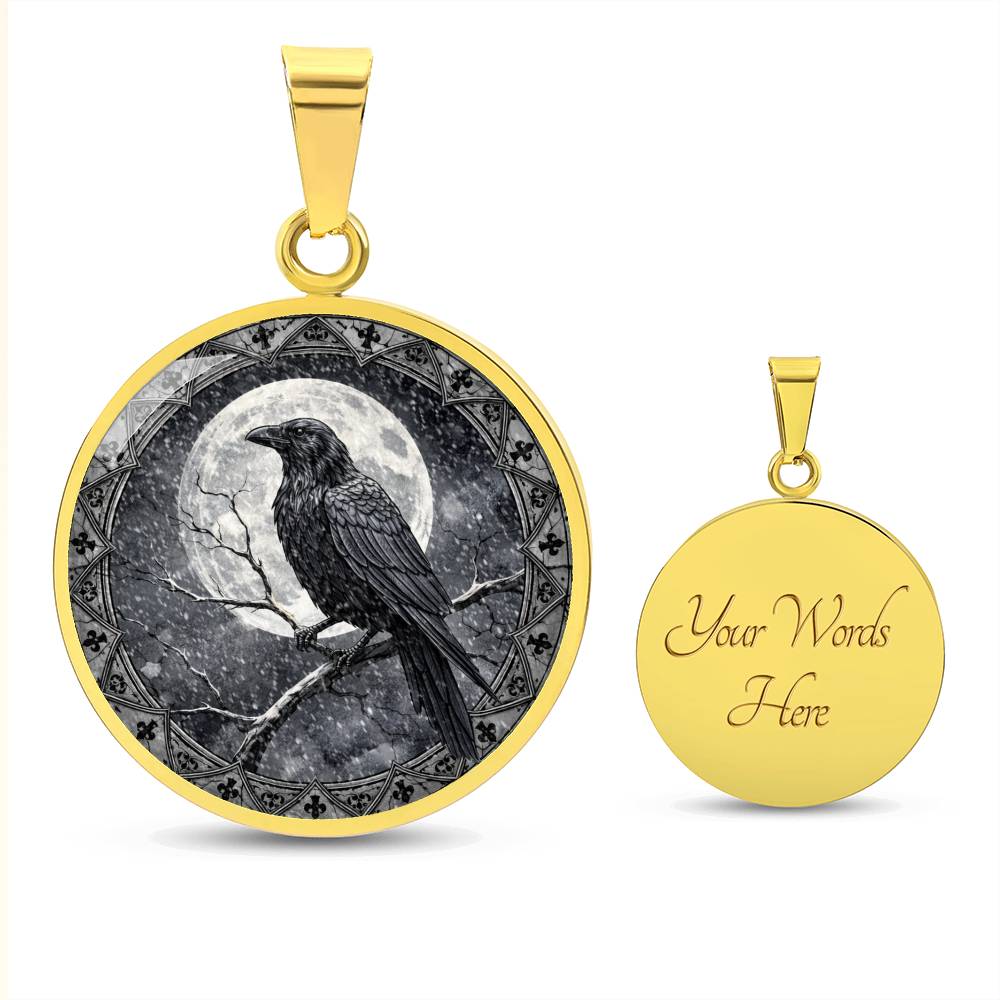 Black Crow Necklace, Personalized Engraved Jewelry, Raven Keychain, Gothic Gift, Unique Pendant, Spiritual Keepsake, Customizable