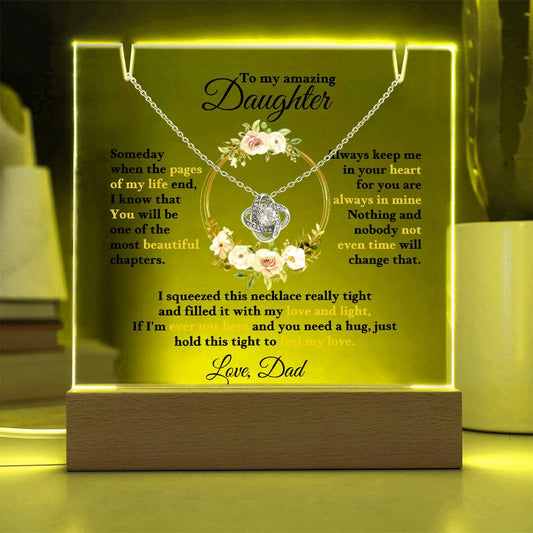 Personalized Daughter Acrylic Necklace Gift Set-[Heartfelt Family Gift]