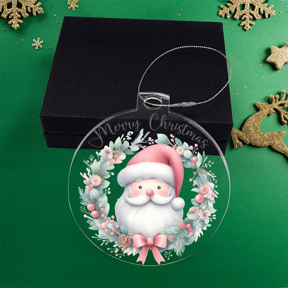Santa Merry Christmas Acrylic Christmas Ornament-[Heartfelt Family Gift]