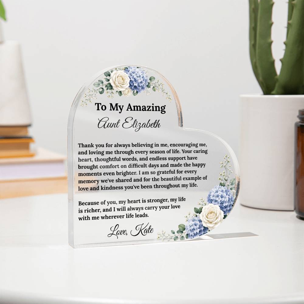 Aunt Heart Plaque Gift