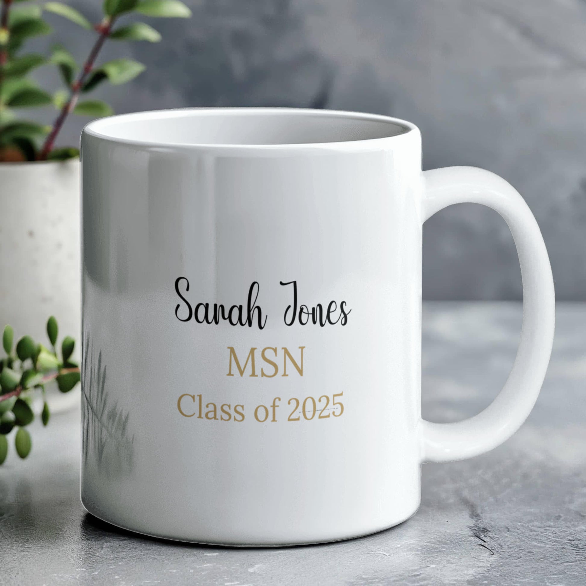 Personalized Masters Degree MSN Nursing Graduation Mug-[Heartfelt Family Gift]