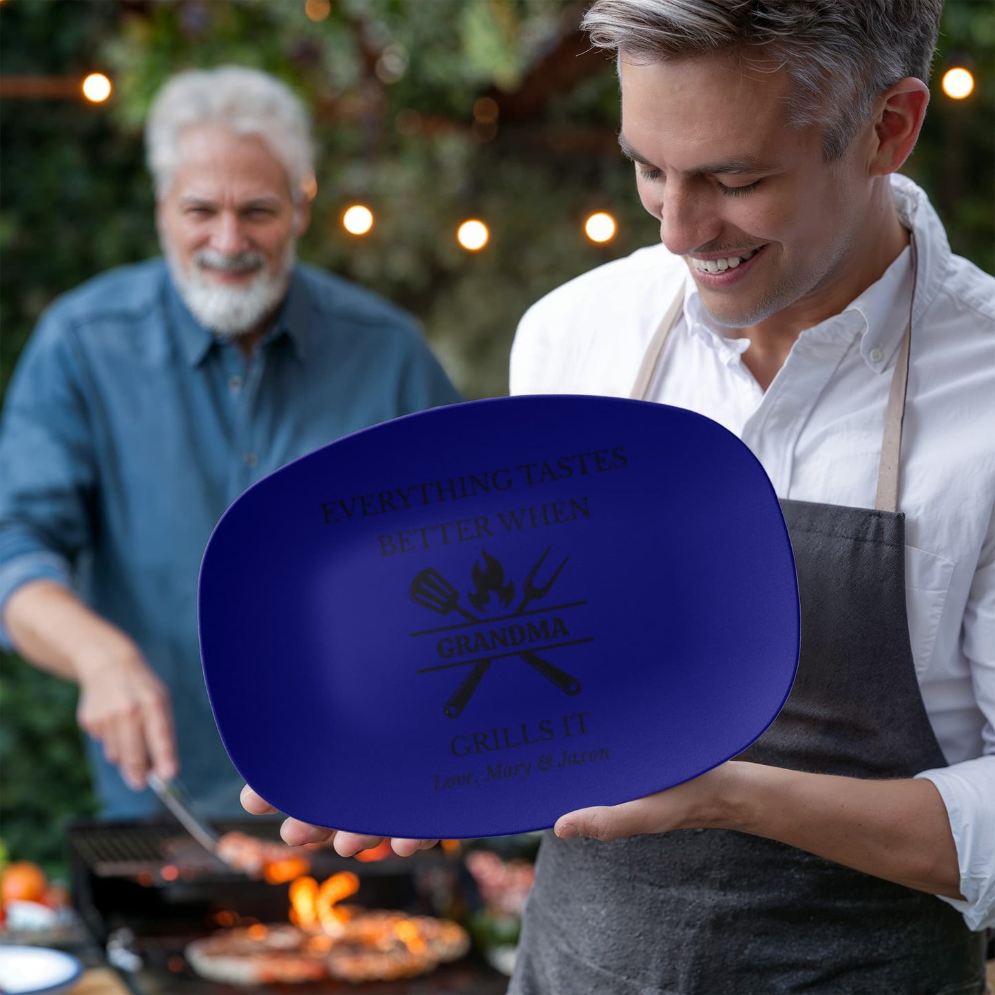 Copy Personalized BBQ Platter, Gift for Dad, Everything Tastes Better Plate, Custom Grill Plate, Dad Grilling Gift, Father's Day Present