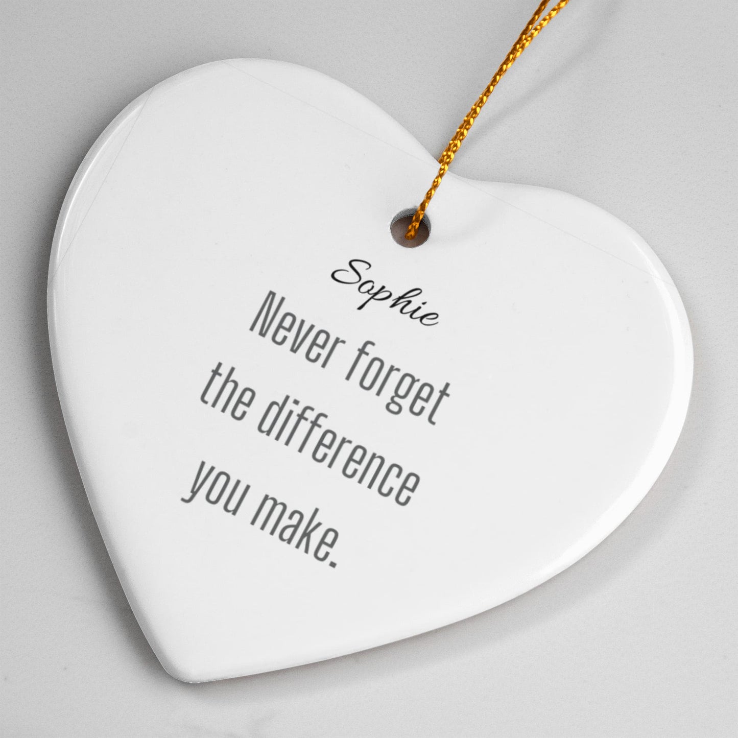 Difference maker Ceramic Heart Ornament