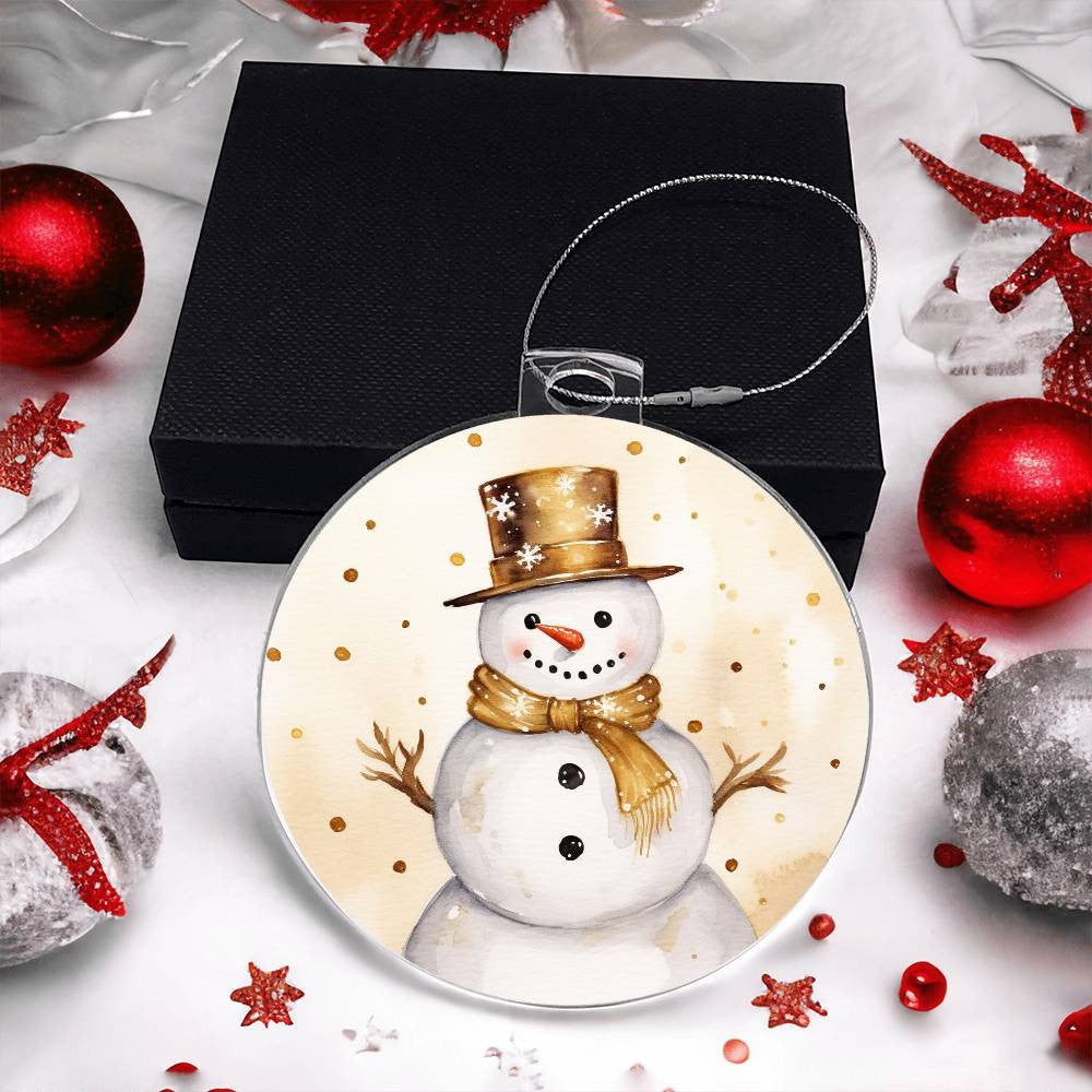 Golden Christmas Acrylic Christmas Ornament-[Heartfelt Family Gift]