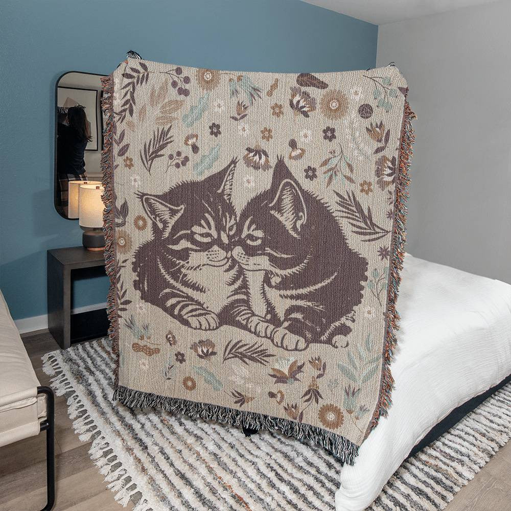 Cat Blanket Heirloom Woven Blanket 50x60-[Heartfelt Family Gift]
