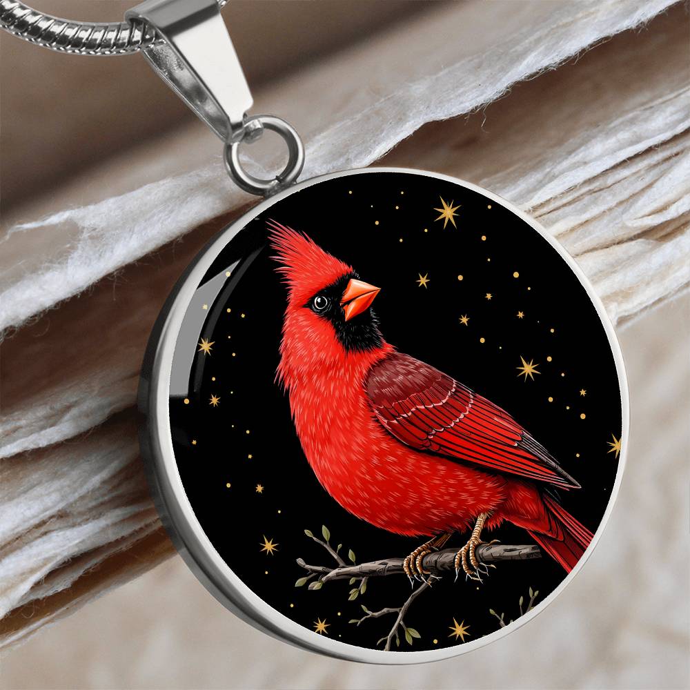 Cardinal Engraved Pendant Necklace