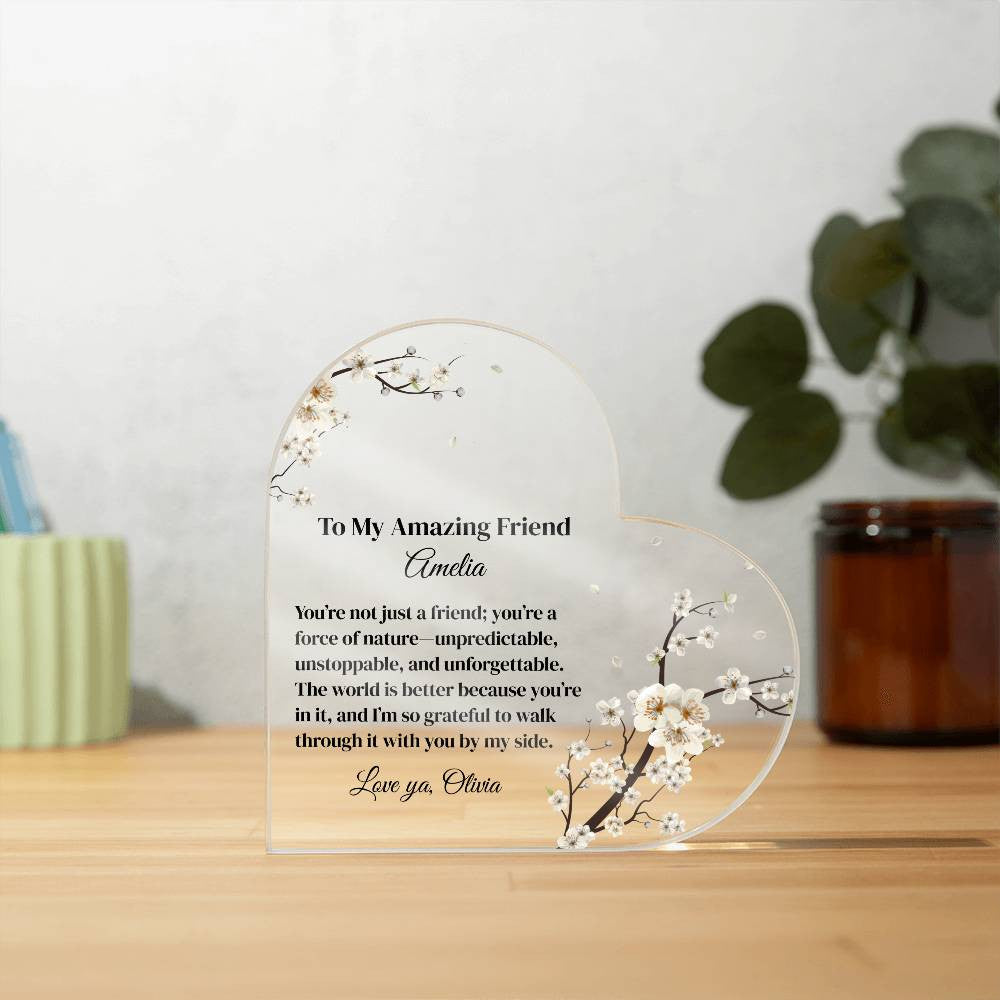 Best Friend Acrylic Heart Plaque