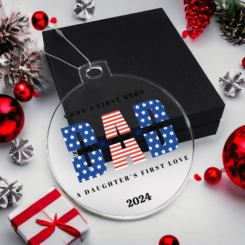 Military Dad Acrylic Ornament-[Heartfelt Family Gift]