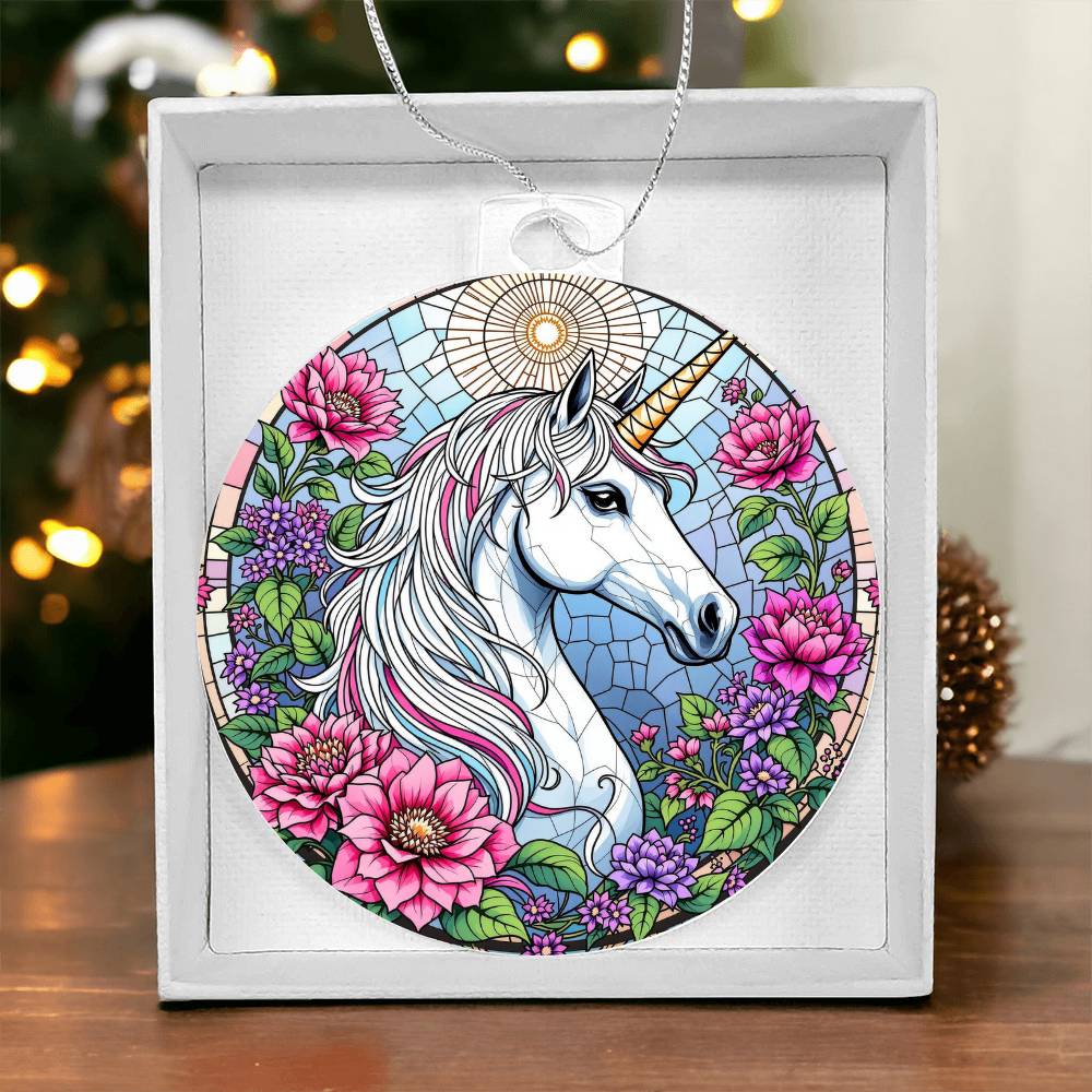 Unicorn Acrylic Christmas Ornament