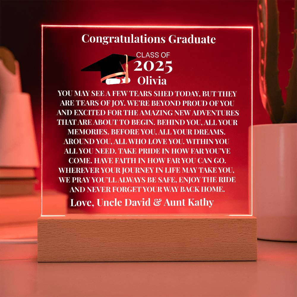 Personalized Graduation Plaque Gift-[Heartfelt Family Gift]