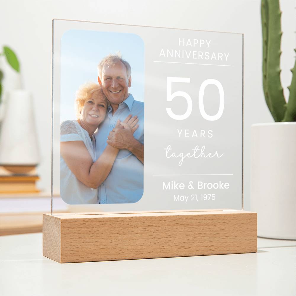 50th Wedding Anniversary Lighted Plaque