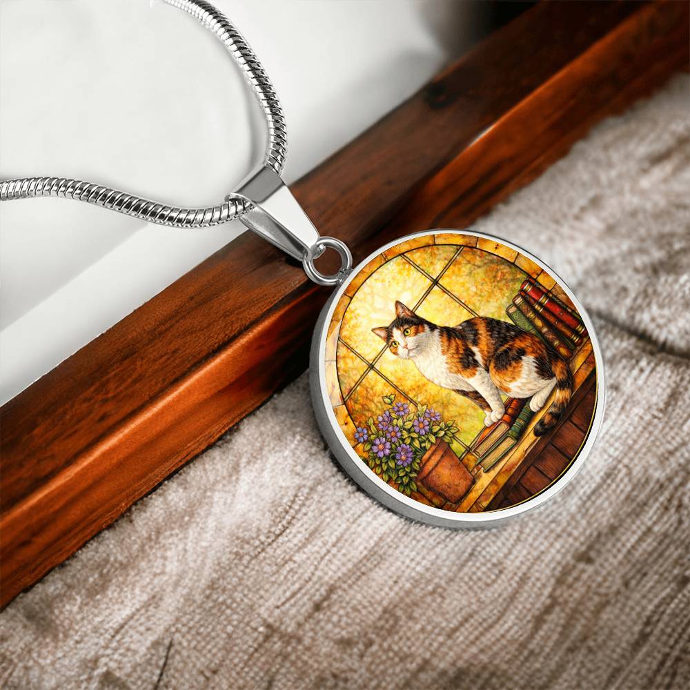 Cat Necklace with Engraved Pendant, Personalized Pet Jewelry, Unique Cat Lover Gift, Custom Photo Necklace, Keepsake with Optional Engraving