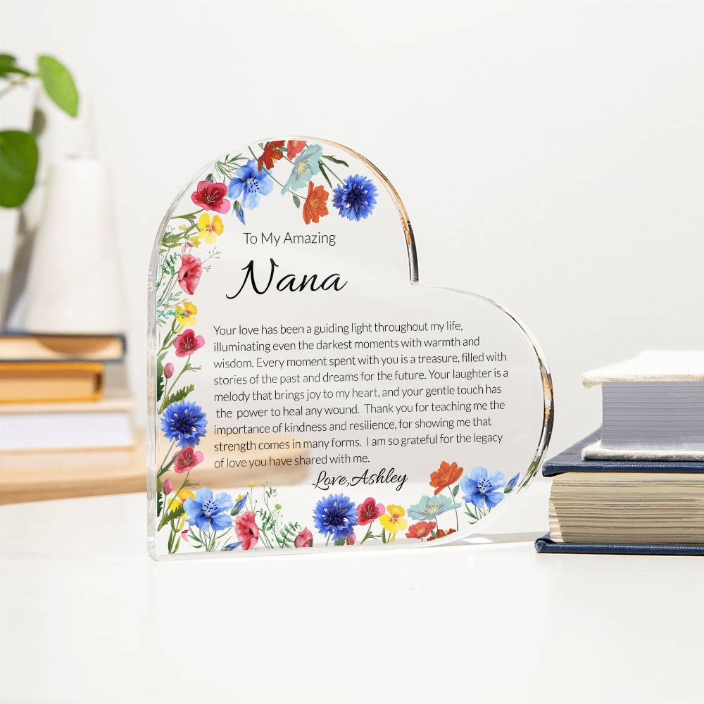Nana Acrylic Heart Plaque