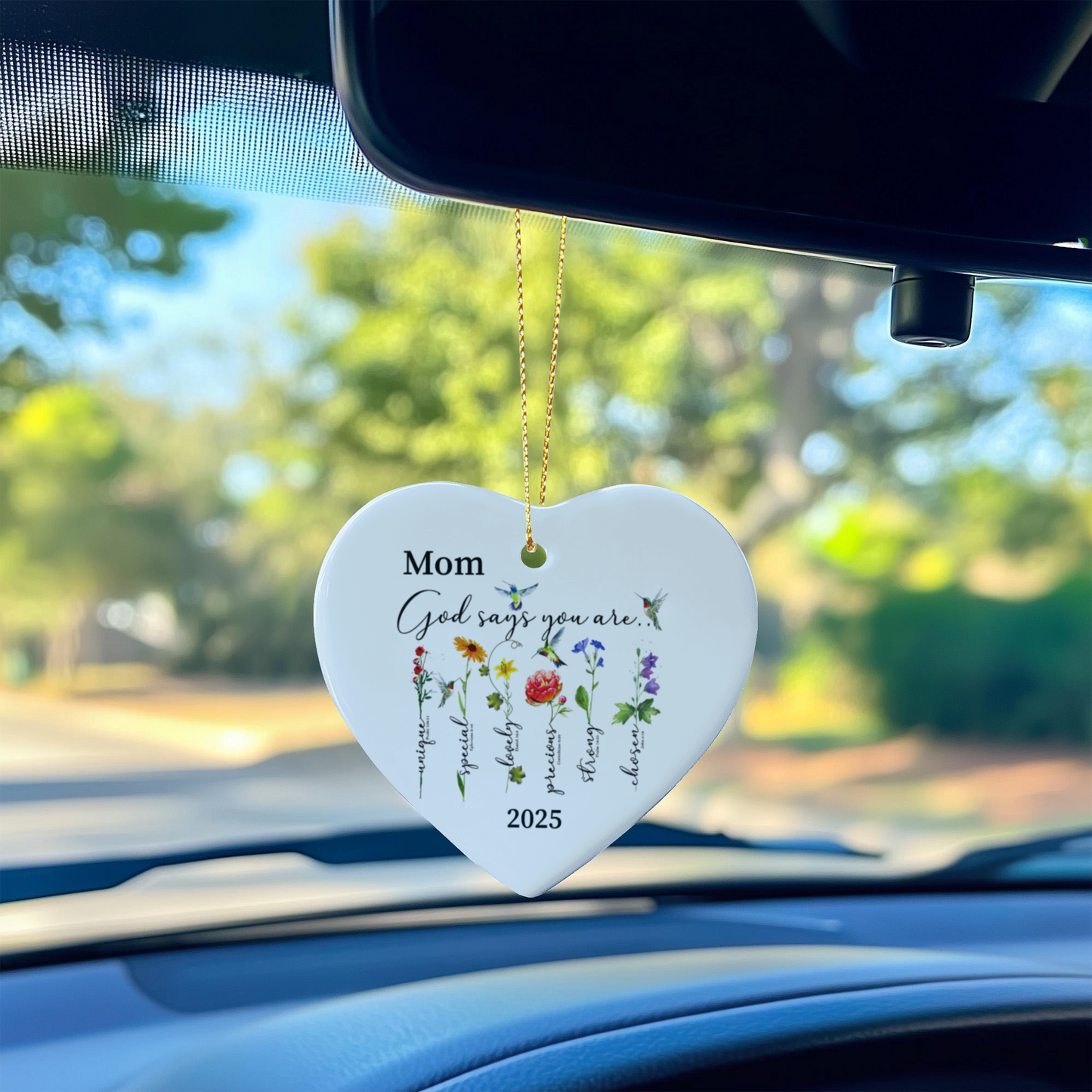 Mom Ceramic Heart Ornament