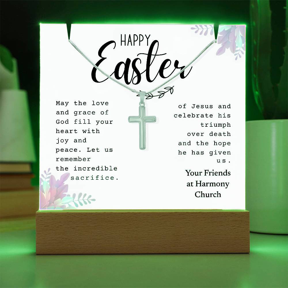 Easter Gift - Cross Necklace & Easter Sign Gift Bundle
