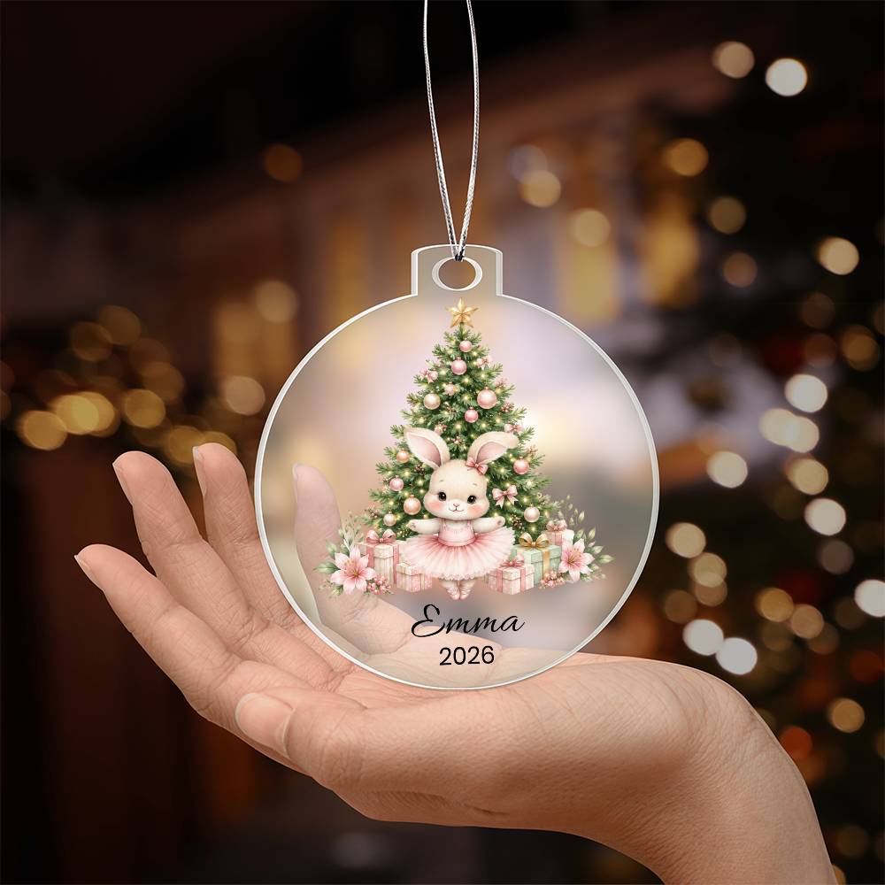 Ballet Bunny Kids Christmas Ornament