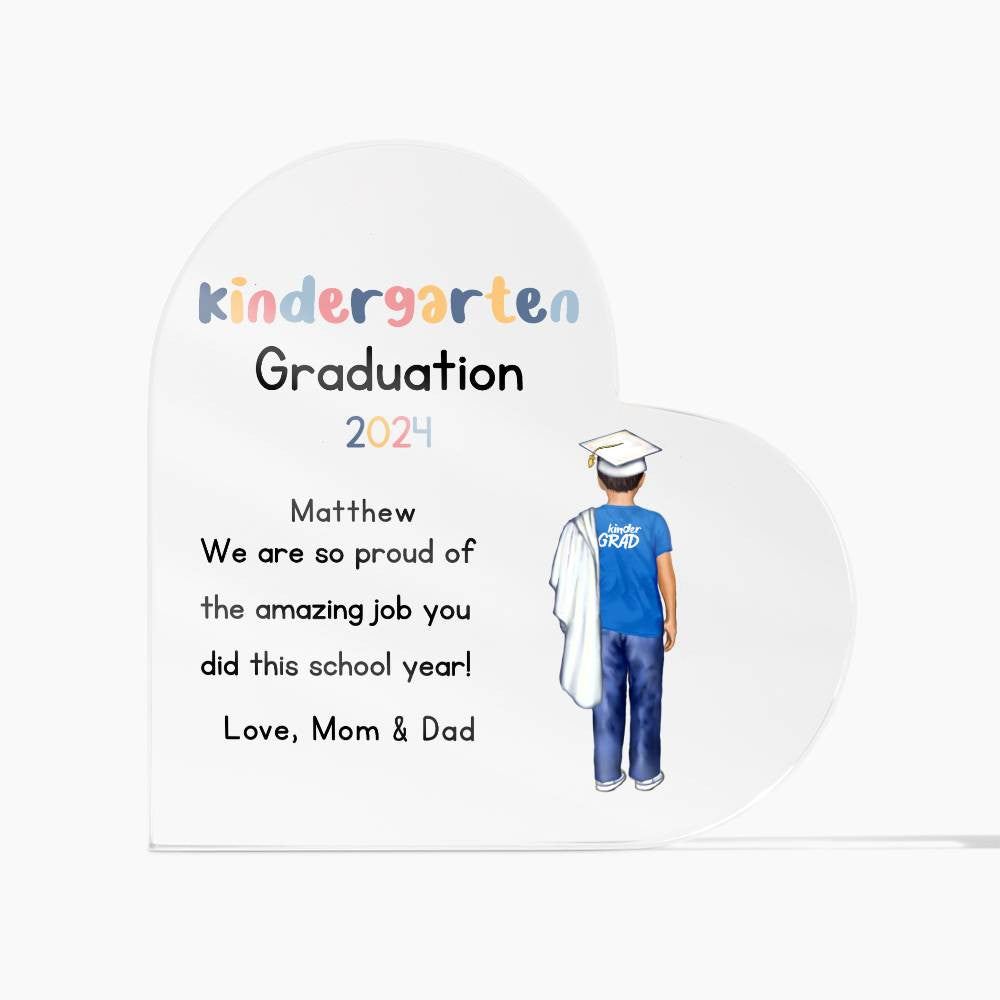 Personalized Kindergarten Graduation Heart Plaque Gift-[Heartfelt Family Gift]