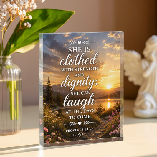 Proverbs 31:25 Plaque