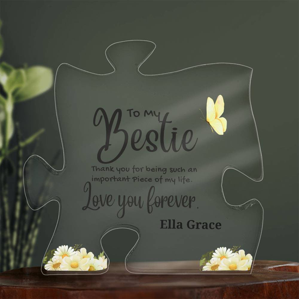 Bestie Acrylic Puzzle Plaque-[Heartfelt Family Gift]