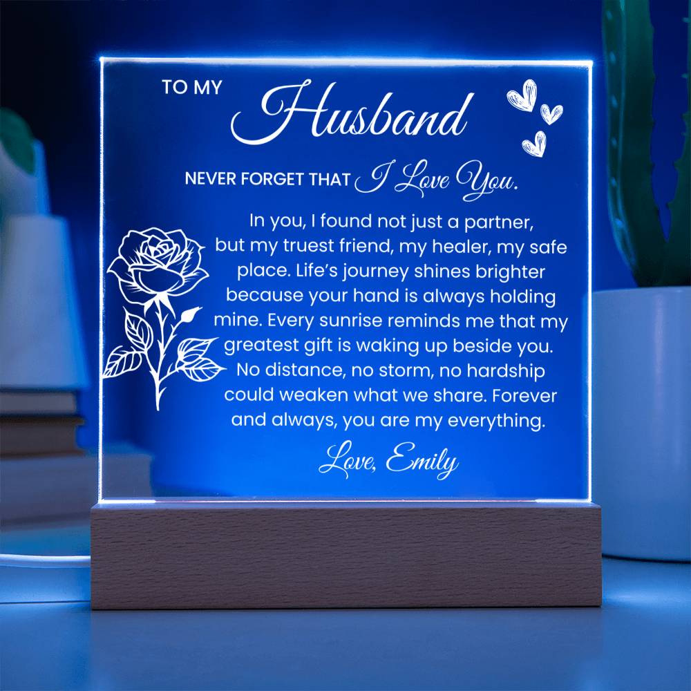 Romantic Acrylic Gift Plaque for Husband