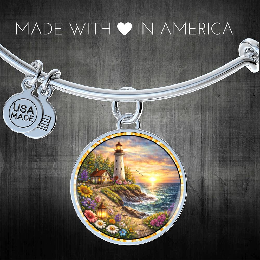 Lighthouse Personalized Engraved Necklace Bracelet or Keychain