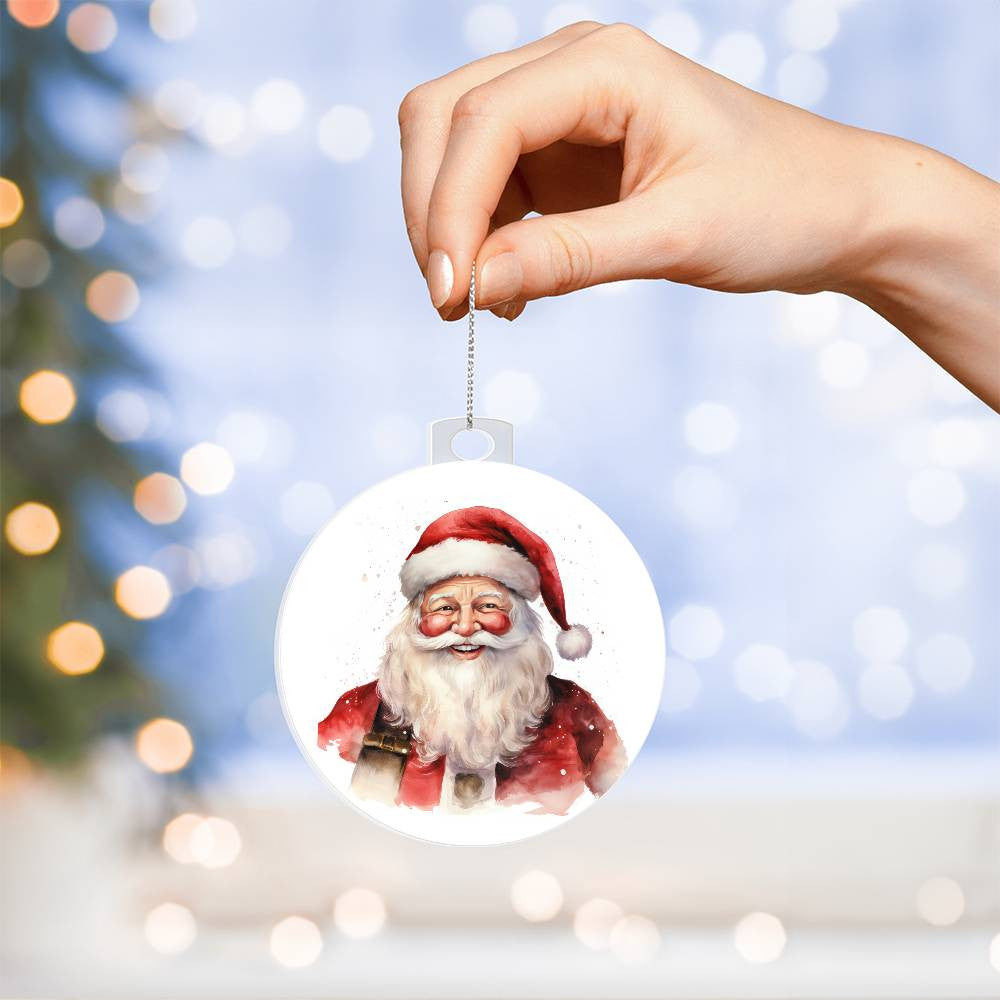 Santa Acrylic Christmas Ornament-[Heartfelt Family Gift]