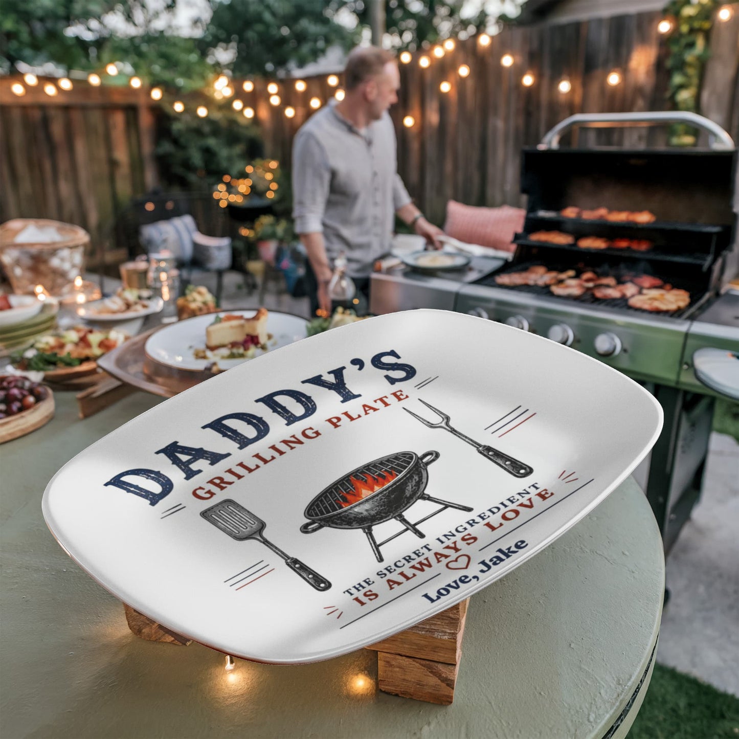 Personalized Dad Grilling Plate, Custom BBQ Gift, Father's Day Grill Platte from Kids, Gift for Grill Master