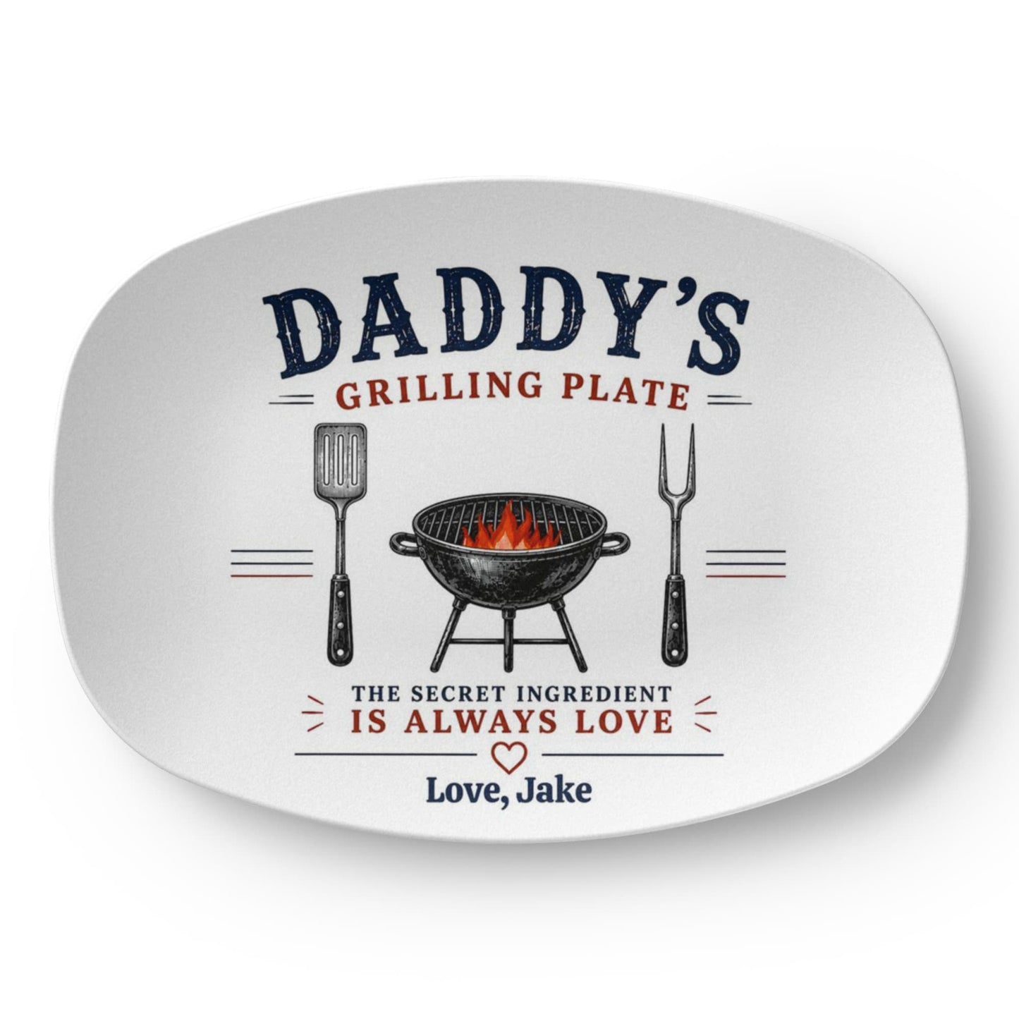Personalized Dad Grilling Plate, Custom BBQ Gift, Father's Day Grill Platte from Kids, Gift for Grill Master