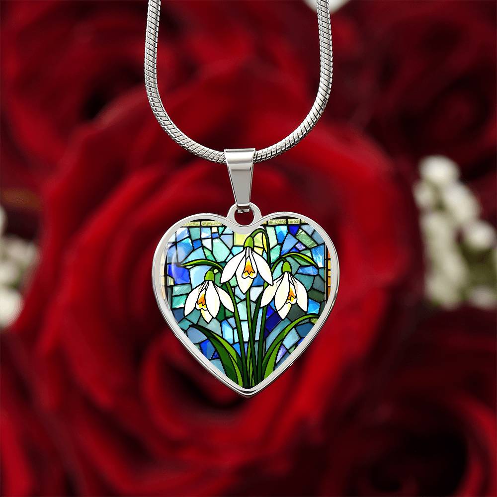 Lily of The Valley Floral Necklace with Engraving