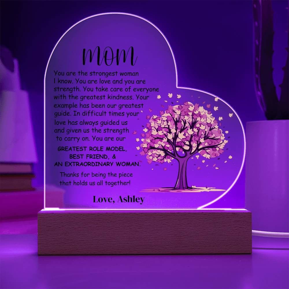 Mom Heart Acrylic Plaque Gift