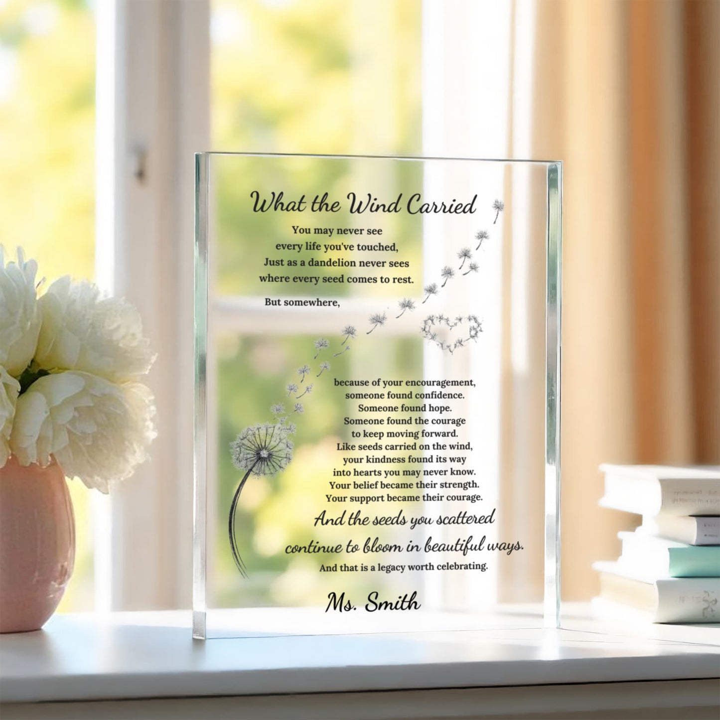 Dandelion Thank You Plaque
