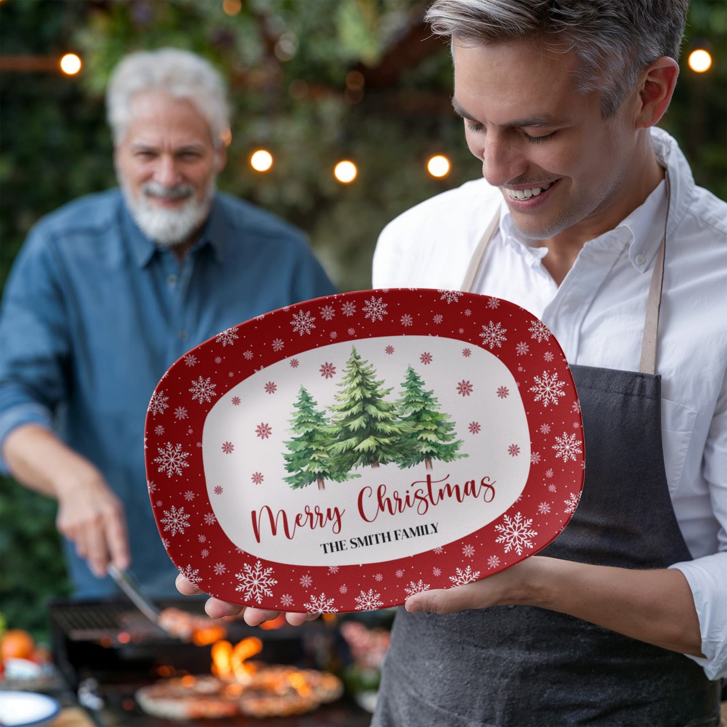 Personalized Christmas Serving Platter, Family Name Holiday Tray, Custom Christmas Platter, Holiday Decor Gift, Festive Serving Dish