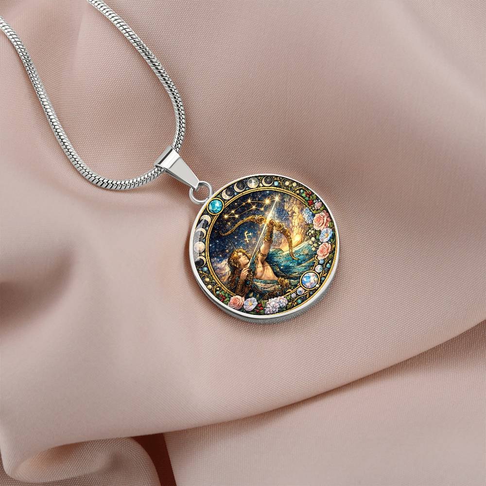 Aquarius Zodiac Sign Necklace, Personalized Zodiac Jewelry Gift, Custom Engraved Pendant, Astrology Sign Necklace, Unique Horoscope Gift