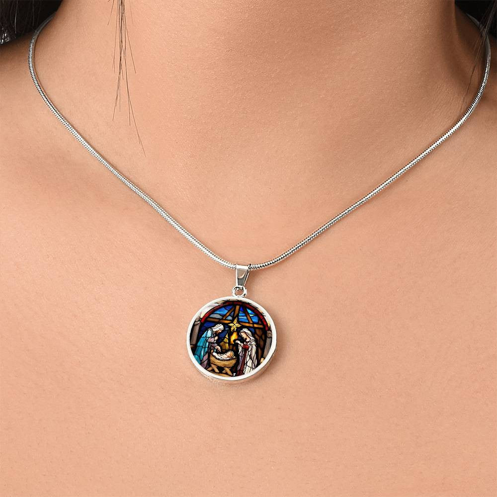 Baby Jesus Mary Joseph Manager Christmas Necklace-[Heartfelt Family Gift]