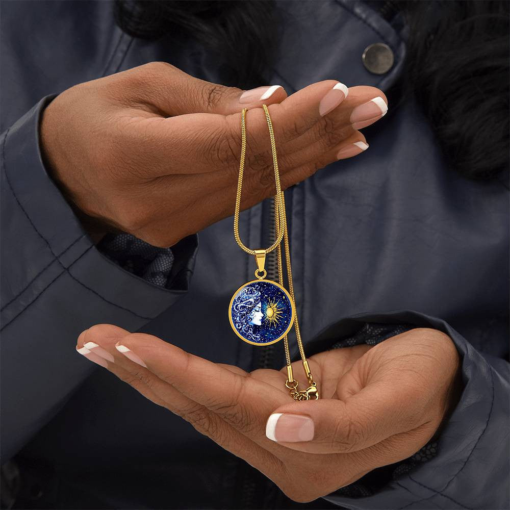 Celestial Sun and Moon Pendant Necklace-[Heartfelt Family Gift]